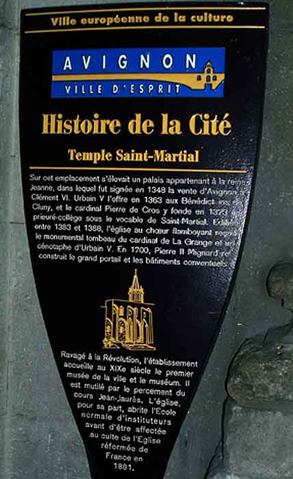 histoire du temple d'Avignon