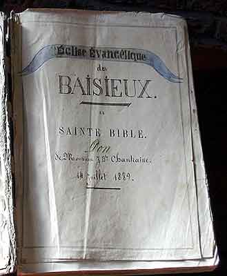 bible du temple de Baisieux