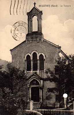 faade du temple de Bessges