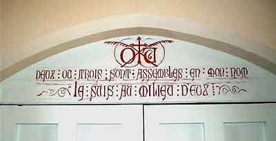 verset biblique  l'intrieur du temple de Mantes la Jolie